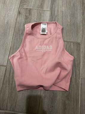 adidas Rose Ribbed Crop Tank